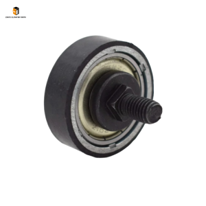 Elevator car door positioning wheel