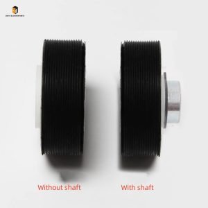 Elevator door with shaft and door ball