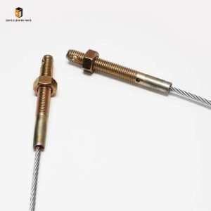 Elevator hall door wire rope